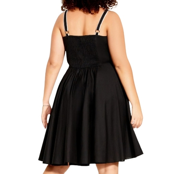 VINTAGE STYLE ☆ PIN-UP ☆ BLACK with WHITE PIPING DRESS ☆ 22w ☆ NWT - Picture 4 of 11